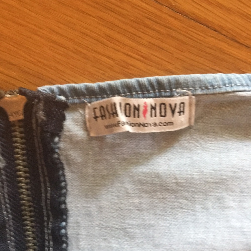 Fashionova denim halter top XS zip up back stretch - Picture 5 of 5